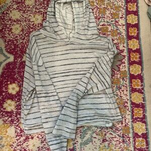 Onzie Gray and White Striped Hoodie